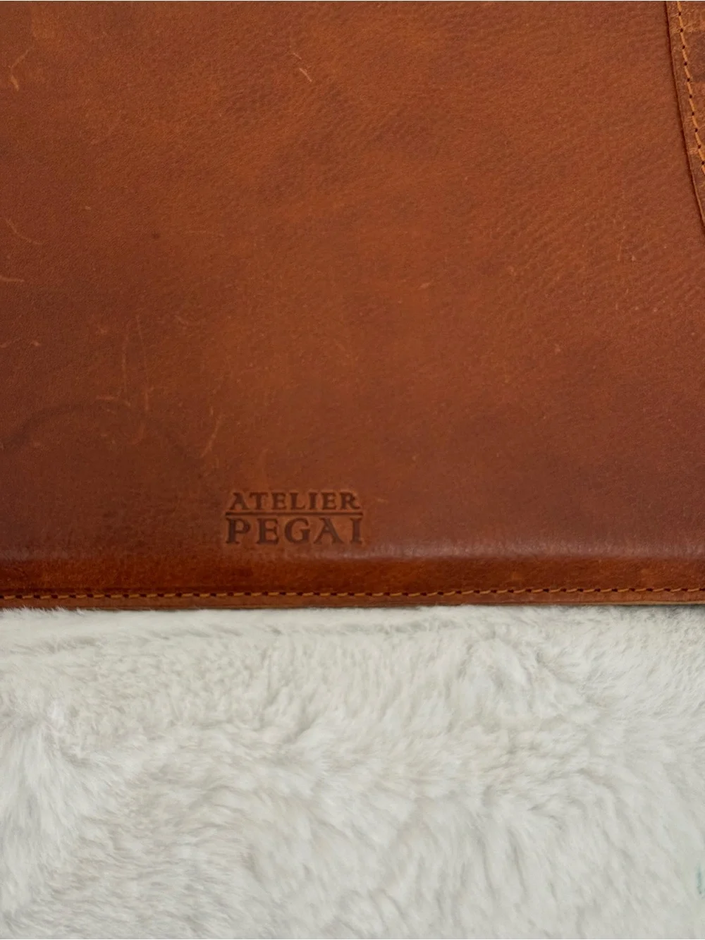 Atelier Pegai Cognac Full Grain Leather A4 Portfolio Padfolio